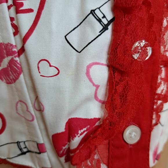 Dead Threads Date Night Flirty Blouse Valentines Womens Top Size M - Picture 6 of 16